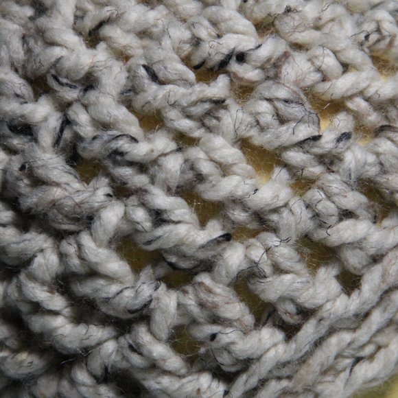 Crochet Slouchy Beanie Hand Crafted Oatmeal Cookies and Cream Huge Pom Pom - Picture 3 of 9